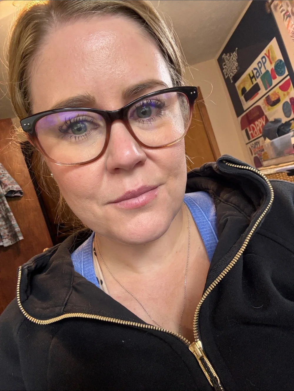 Kate Young for Tura - pink/brown glasses frames with stud detail